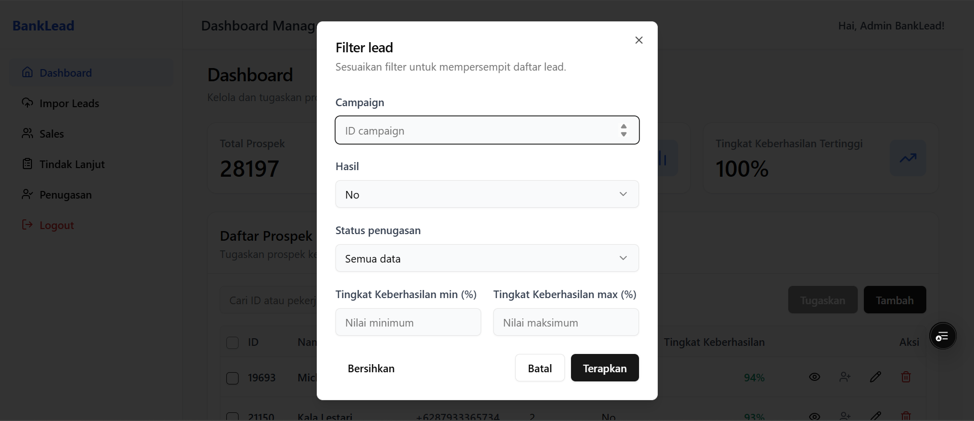 Filtering that turns a huge list into a call list